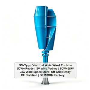 Generatore <span class=keywords><strong>Eolico</strong></span> ad Asse Verticale <span class=keywords><strong>da</strong></span> 1kW 2kW, Turbina Eolica Ibrida Solare-Eolica per Tetti Residenziali - Product Image 1