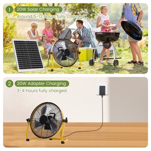 Ventilador Solar Recargable Vantone de Aluminio con 3 Aspas, Ventilador de Corriente Alterna Recargable con Energía Solar para el Hogar y Campamentos al Aire Libre TYF-002 Recargable - Product Image 2