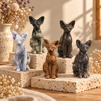 Figurine de chat égyptien en cristal multi-matériaux, ornement décoratif en pierre pour la maison, le bureau, la collection ou comme cadeau