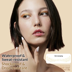 Autocollants Tatouages Éphémères Dorés et Argentés Imperméables Résistants à la Transpiration Longue Durée Imprimés par Transfert à l'Eau Motifs Géométriques Étoiles Scintillantes - Product Image 1