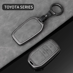 Trên bán grey da kim loại <span class=keywords><strong>Keyless</strong></span> Fob chìa khóa xe bìa cho chìa khóa xe xe Bìa - Product Image 1