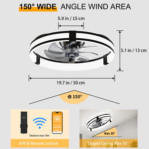 Low Profile Ultra Thin <b>Ceiling</b> Fan <b>Light</b> Silent Copper Motor Reversible Airflow Timing Fan <b>Light</b> For Low <b>Ceiling</b> Room - Product Image 2