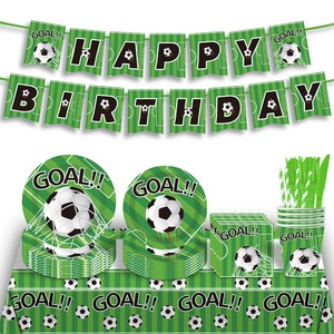 Artículos para Fiestas de Cumpleaños con Temática de Fútbol al por Mayor, Pancarta, Vajilla, Platos de Papel Desechables, Vasos, Servilletas, Mantel - Product Image 1