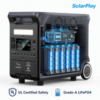 Générateur solaire Solarplay 3840Wh LiFePO4, station d'alimentation portable 3600W, certifié 30% ITC, idéal pour la sauvegarde à domicile