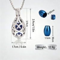Collier urne funéraire pour animaux de compagnie en acier inoxydable, forme goutte d'eau, avec médaillon filigrané, capsule interne amovible, fermeture à vis, 6 options de couleur, commémoratif