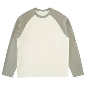 T-shirt à manches longues en coton 230g avec manches raglan |   T-shirt décontracté uni à col rond pour homme, coupe ample et respirante - Product Image 2