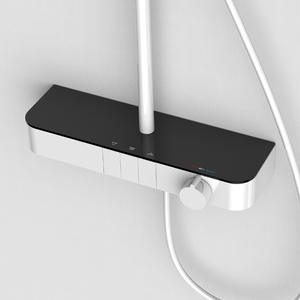 Ensemble de douche mural de luxe Vimijia avec thermostat réglable et jet de pluie supérieur, comprend un rangement avec robinet et pomme de douche pour salle de bain - Product Image 3