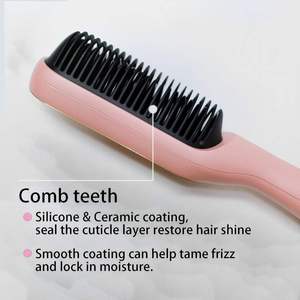 Brosse lissante électrique ionique en céramique à chauffage rapide avec 6 réglages de température, compacte et portable pour la maison et les voyages - Product Image 6