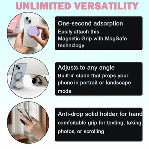 Nouveautés : Support magnétique flexible invisible avec <span class=keywords><strong>anneau</strong></span> de maintien, aimants N52, poignées pliables pour iPhone 17 - Product Image 2