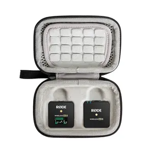 Wireless Go 2 Hard Carring Case Professional Flocking Mic Case Compatible with Rode Wireless GO II Dual Channel Compact Digital