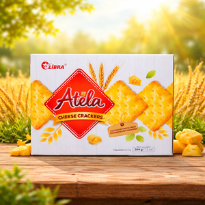 LIBRA Atela Premium Organic Cheese Crackers Baked Snack Sweet and Salty Flavor Ready to Eat Box Pack 204g - Product Image 1