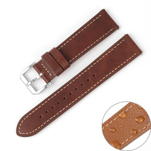 Nouveau bracelet en cuir <span class=keywords><strong>de</strong></span> vachette pleine fleur Mad Horse 20/22 mm avec attaches à ressort, en stock - Product Image 4