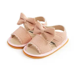 Детская обувь, сандалии для новорожденных девочек, обувь для кроватки, милая мягкая подошва, обувь для первых шагов