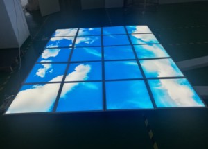 <span class=keywords><strong>Plafonnier</strong></span> <span class=keywords><strong>LED</strong></span> intelligent à intensité variable <span class=keywords><strong>avec</strong></span> cadre lumineux, ciel bleu et nuages, télécommande, application de contrôle, panneau lumineux artificiel pour la maison et le bureau - Product Image 3
