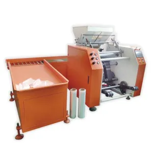 XHD-500 fully automatic electric motor rewinding masing stretch film rewinding and slitting machine pallet wrap rewinding