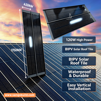 Tuile solaire photovoltaïque monocristalline BIPV 120W pour toiture, intégration esthétique pour toiture solaire