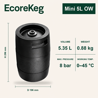 ECOREKEG MINI 5L OW Keg Bir Plastik yang Dapat Digunakan Kembali dengan Kantong Dalam yang Dapat Diganti untuk Penyajian Bir Draft dari Pabrik Bir Kerajinan
