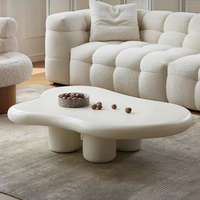 Meubles de salon en forme de nuage fabriqués sur mesure Ensemble de table basse en PRF solide pour un usage domestique blanc beige Hôtel Villa