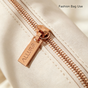 Tirador de Cremallera con Letras ALLURE en Oro Rosa, Adorno de Aleación Metálica para Bolsos, Carteras y Accesorios de Moda - Product Image 5