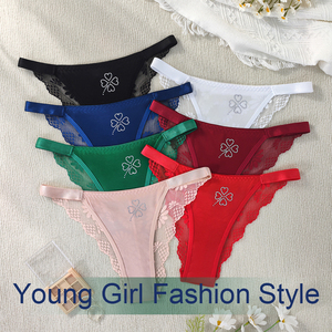 2025最新年轻女孩时尚蕾丝内衣性感透明比基尼女式透视内裤 - Product Image 4