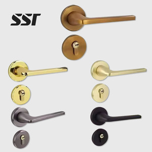 Ensemble de serrures modernes en aluminium spatial, poignée de porte européenne, serrure silencieuse/magnétique pour maison/bureau, installation facile, garantie 5 ans - Product Image 1