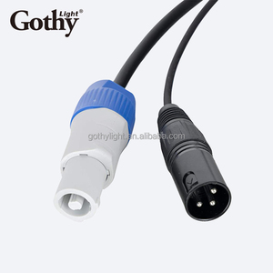 GOTHY XLR 1.5mm2 XLR ile 2m DMX hibrid güç kablosu/sahne ışıkları için Powercon hareketli kafaları Par Leds 250V - Product Image 3