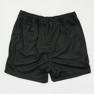 Heavyweight Polyester <b>Black</b> Plain <b>Men's</b> Mesh <b>Shorts</b>, Streetwear Elastic Waist Loose Mesh <b>Shorts</b> for <b>Mens</b> - Product Image 4