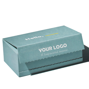 Hộp bưu phẩm giấy carton sóng màu xanh in sẵn, có đường xé, tự dán, hộp quà bất ngờ in logo - Product Image 3