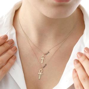 Inspire Ankh croce ciondolo Dainty Ankh collana Charm faraone simbolo della vita Minimal fatto a mano regalo di gioielli raffinati - Product Image 3