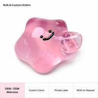 Jouet anti-stress Smiley en TPR souple, balle à presser translucide rose, jouets sensoriels mignons pour adultes