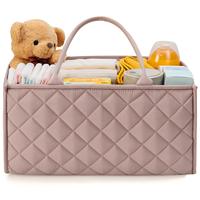 Organisateur de couches matelassé et résistant à l'eau, panier de rangement pour bébé rembourré avec séparateurs amovibles, grand panier de rangement pour couches et lingettes
