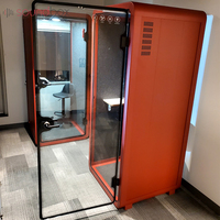 Cabine acoustique intérieure de couleur orange Salle de réunion silencieuse Pod insonorisé de luxe Espace privé Gousses de bureau silencieuses