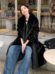 Abrigo Largo de Invierno para Mujer Zeyu de Lujo, de Piel Sintética de Visón, con Cuello Chal, Grueso y Cálido, Estilo Urbano, ODM - Product Image 4