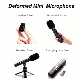 Magnetic 2.4G Wireless Lavalier Microphone Mini Clip Phone Camera Recording Noise Cancelling AI Portable LED Lights Streaming - Product Image 1