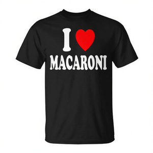 T-shirt économique pour les amateurs de pâtes italiennes « I Heart Macaroni » - Product Image 2