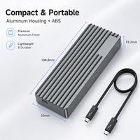 Boîtier externe Thunderbolt 3 USB4 M.2 NVMe sans outil, 40 Gbit/s PCIe Gen4x4, puce JSM2464, prend en charge les SSD 8 To 2280, TB003M1