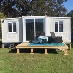 American /Au Standards Flat Portable Luxury Prefab Living Villa Maisons préfabriquées Maison en conteneur pliable et extensible