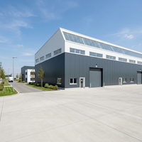 Nave Industrial Moderna Prefabricada con Estructura de Acero Q355B, Estructura de Marco Portátil con Paneles de Techo con Claraboyas