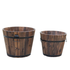 <strong>Garden</strong> <strong>Wooden</strong> Barrel Planter on Sale Elegant <strong>Ornaments</strong> <strong>for</strong> Your Outdoor Space - Product Image 3