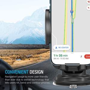 Aachen Schnitzer Car <b>Phone</b> Holder Dashboard Mount Adjustable Height 360 Degree Rotation MB000313 - Product Image 5