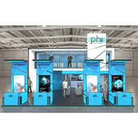 Diseño de Stand Abierto Multifuncional de Madera con Techo de Celosía para Exposiciones Globales
