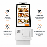 Écran tactile de 15,6 pouces pour borne de commande et de paiement, écran LCD publicitaire, machine POS externe / connexion NFC / caméra