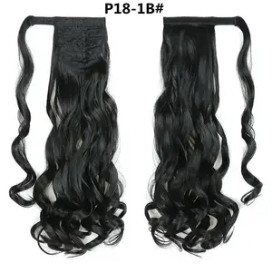 Hairpiece natural hair curly ponytail hair extension lifelike with clip natural hair pony tail for women female