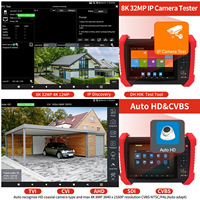 Rsrteng H20-MOVTADHSEF Probador de Cámaras CCTV, Monitor para Cámaras IP 8K, POE+, Coaxial HD, DMM, TDR, OPM, SFP, Medidor de Distancia WiFi