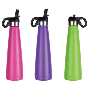 17 Onza 500ml Botella de bebida de metal de acero inoxidable Tornillo Tapa abatible Tapa Asa de transporte Clip de mosquetón con resorte - Product Image 1