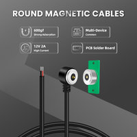 90 °   Câble de charge magnétique flexible, connecteur magnétique à ressort rond avec PCB