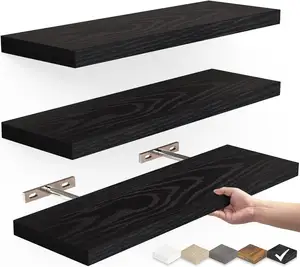 Modern Floating Shelves Plywood MDF Wood Wall Mounted Shelf Bathroom Living Room Kitchen Floating Shelf Bracket