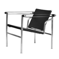 Fauteuil de salon individuel en cuir de vachette minimaliste italien, chaise d'appoint de luxe en acier inoxydable pour salon, café, salle de négociation