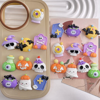 Aksesoris Resin Halloween Terbaru untuk DIY, Aksesoris Casing Ponsel, Aksesoris Resin Pipih, Gantungan Kunci untuk Dekorasi