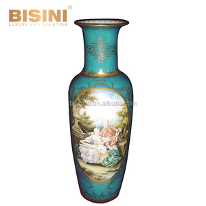 Clásico Noble europeo estilo hecho a mano azul fantasía la mitología de porcelana piso florero - Product Image 2